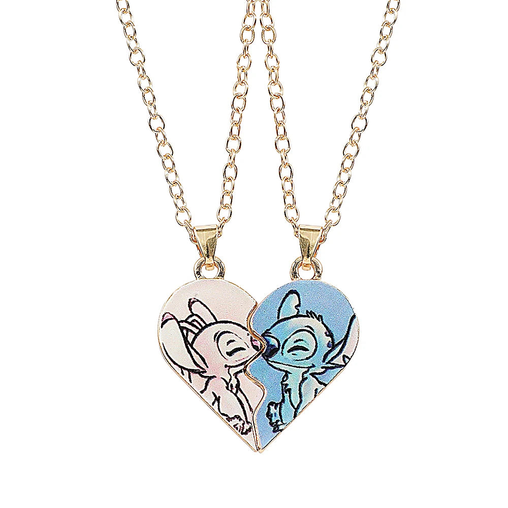 Collar Pareja Stitch y Angel – Amor en Cada Detalle