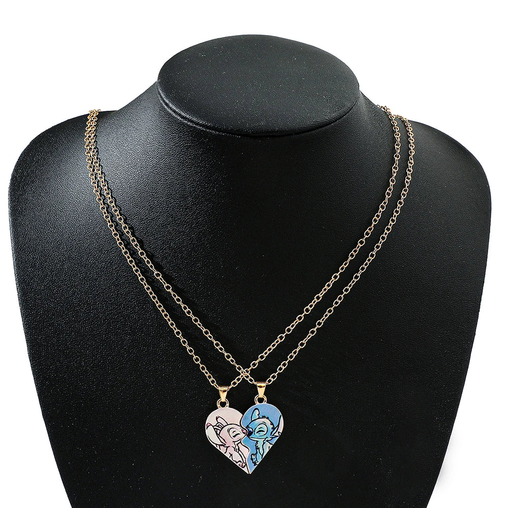 Collar Pareja Stitch y Angel – Amor en Cada Detalle